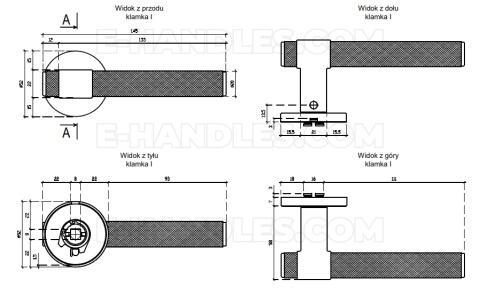 Klamka GLORIA Rozeta R slim 7 mm LG - złoty polerowany