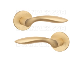 Klamka PULIA Rozeta R slim 7 mm GOLD SATIN - złoty matowy