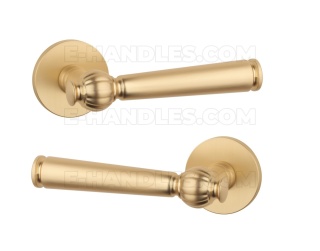 Klamka TUKA Rozeta R slim 7 mm GOLD SATIN - złoty matowy