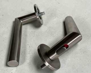 Klamka z blokadą do drzwi 50-57mm GEHRUNG WC R 4mm Lock SS - stal nierdzewna matowa