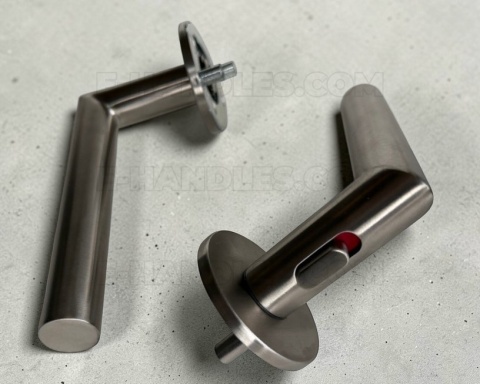 Klamka z blokadą do drzwi 50-57mm GEHRUNG WC R 4mm Lock SS - stal nierdzewna matowa