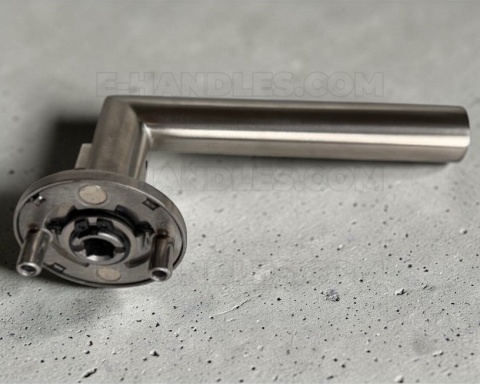 Klamka z blokadą do drzwi 50-57mm GEHRUNG WC R 4mm Lock SS - stal nierdzewna matowa