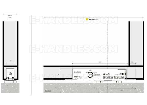 Zawias pivot IN.05.224.HO 100 PLUS Profile JNF