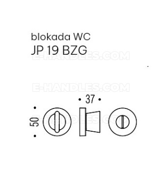 Blokada WC JP19 Colombo Design GL - grafit błyszczący PVD, trzpień 6x6mm