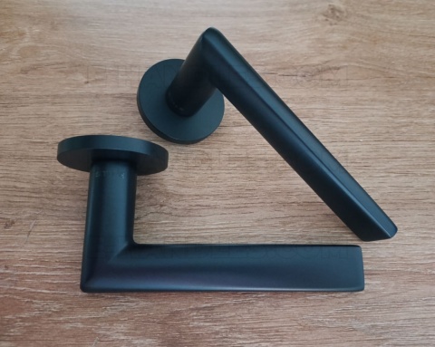 Klamka SALTA Rozeta R slim 7 mm BLACK - czarny matowy