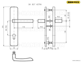 Zestaw ochronny ROSTEX R4 ASTRA 807, 72mm nerez-mat