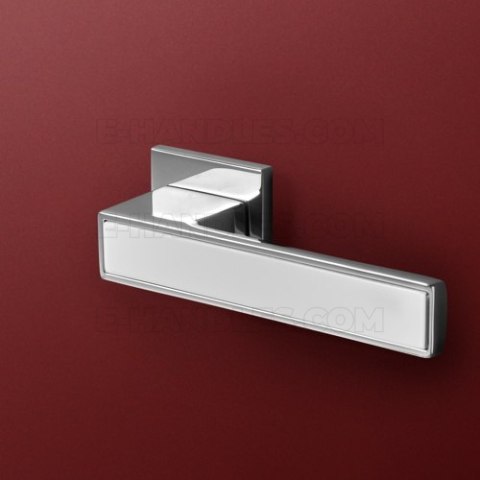 Klamka TotalQ Insert Fit rozeta kwadratowa R67F chrom polerowany/biały Klamka TotalQ Insert Fit rozeta kwadratowa R67F chrom polerowany/biały