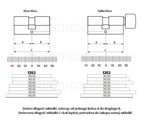 Wkładka 80 nst 45X35G, TOKOZ PRO300 klucz-gałka czarny mat/blokada bezpieczeństwa, 5 kluczy