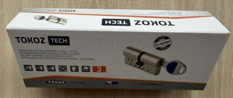 Wkładka 80 nst 35X45G, TOKOZ TECH klucz-gałka chrom mat/blokada bezpieczeństwa, 3 klucze