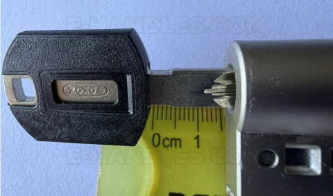 Wkładka 110 nst 65X45G, TOKOZ PRO300 klucz-gałka mosiądz mat/blokada bezpieczeństwa, 5 kluczy