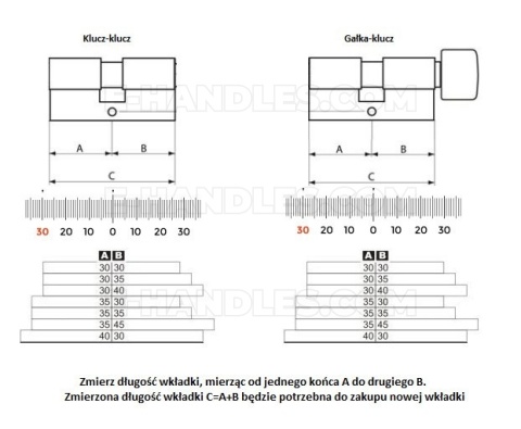 Wkładka 85 nst 45X40G, TOKOZ TECH klucz-gałka czarny mat/blokada bezpieczeństwa, 3 klucze