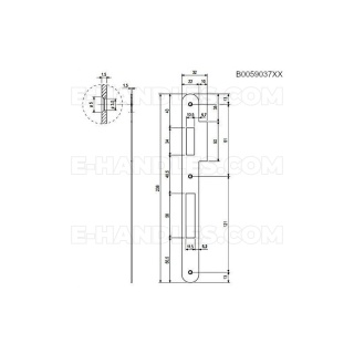 Zaczep AGB do zamka PATENT GRANDE F 22mm x 238mm z najazdem, niklowany B005903706
