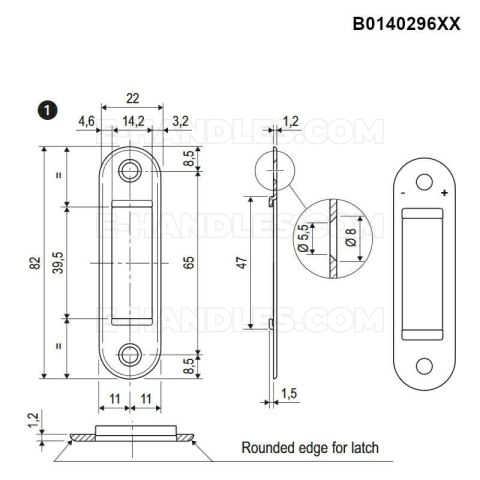 Zaczep EASY-FIX 22x82x1,2mm z regulacją brązowy AGB B014029622