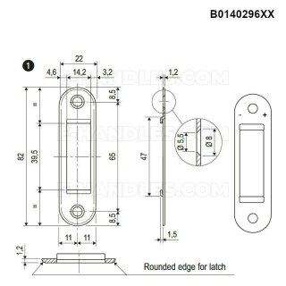 Zaczep EASY-FIX 22x82x1,2mm z regulacją mosiądz mat AGB B014029623
