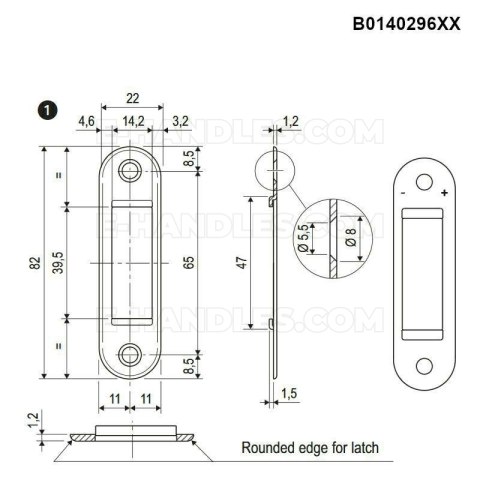 Zaczep EASY-FIX 22x82x1,2mm z regulacją mosiądz mat AGB B014029623