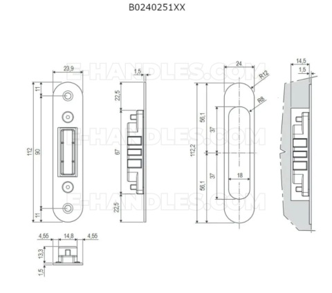 Zaczep magnetyczny Polaris Full Round 24x112mm mosiądz matowy AGB B024025123