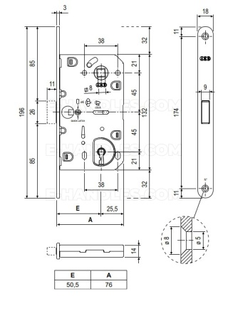 Zamek magnetyczny na klucz 90/50 jasny brąz F18 AGB B061015042