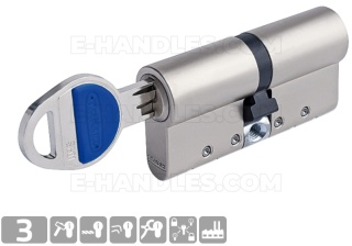 TOKOZ TECH 100 (40 × 60 mm) nikiel - 3 klucze - wkładka bębenkowa klucz-klucz
