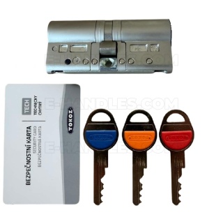 TOKOZ TECH 105 (40 × 65 mm) nikiel - 3 klucze - wkładka bębenkowa klucz-klucz