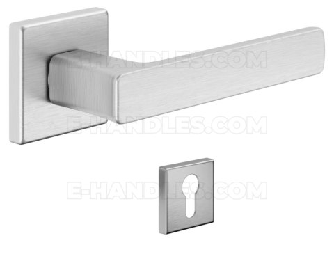 Klamka DND by Martinelli Fold 02 Vis rozeta kwadratowa chrom-satyna z rozetą na wkładkę Klamka DND by Martinelli Fold 02 Vis rozeta kwadratowa chrom-satyna z rozetą na wkładkę