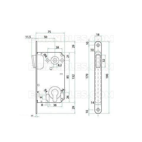 Zamek magnetyczny na wkładkę 85/50 biały BONAITI TWIN Zamek magnetyczny na wkładkę 85/50 biały BONAITI TWIN