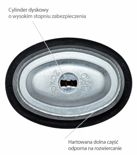 Kłódka bezpieczeństwa TOKOZ EXTREME PRO, wyjmowany pałąk 9 mm, 3 klucze