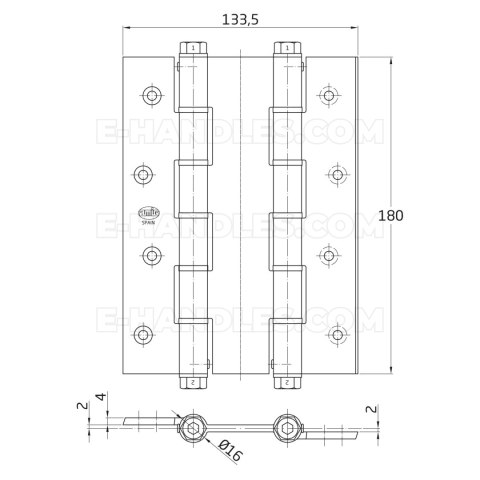 Zawias wahadłowy AMIG 3035-180mm aluminiowy brąz Zawias wahadłowy AMIG 3035-180mm aluminiowy brąz