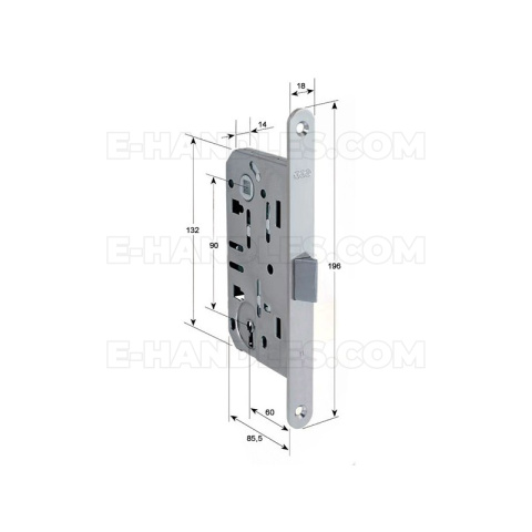 Zamek AGB Mediana EVOLUTION na klucz 90/60 chrom mat F18 B011016034 Zamek AGB Mediana EVOLUTION na klucz 90/60 chrom mat F18 B011016034