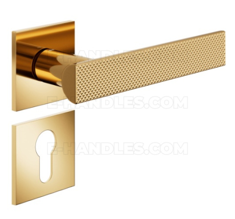 Klamka DND by Martinelli Anik Brilliant 02 fine rozeta kwadratowa PVD antyczny złoty z rozetą na wkładkę Klamka DND by Martinelli Anik Brilliant 02 fine rozeta kwadratowa PVD antyczny złoty z rozetą na wkładkę