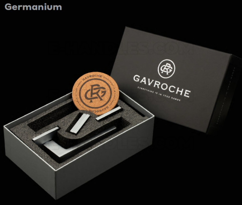 Klamka Germanium chrom satynowy, zestaw z rozetą na wkładkę PZ Klamka Germanium chrom satynowy, zestaw z rozetą na wkładkę PZ